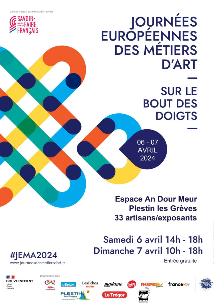 Affiche officielle pour la journée européenne des métiers d'art à Plestin les Grèves