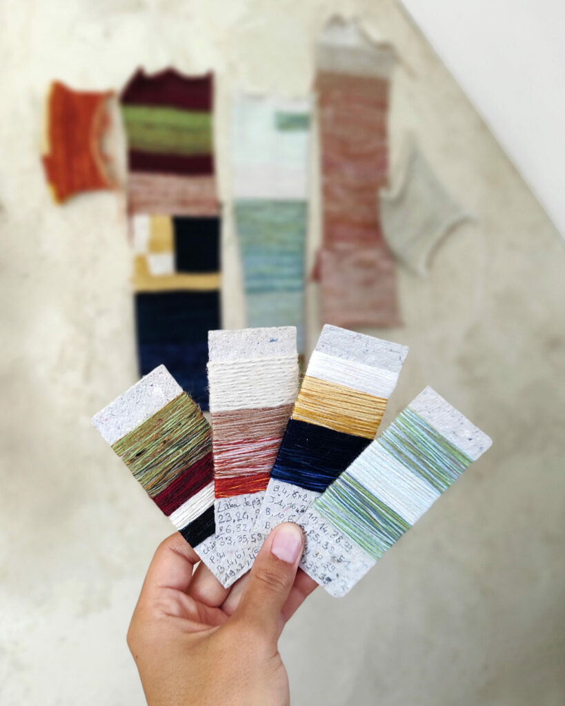 Échantillons recherches couleur atelier RIZOM